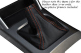 ORANGE STITCH MANUAL LEATHER GEAR GAITER BOOT FITS SUBARU FORESTER 2008-2013