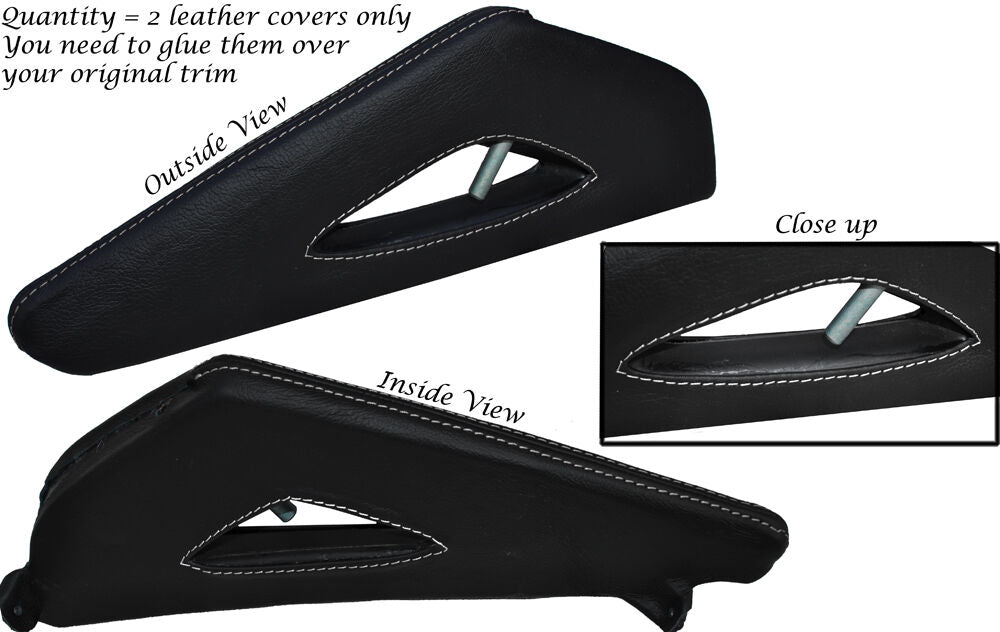 WHITE STITCH 2X FULL CENTER CONSOLE TRIANGLE SKIN COVERS FITS AUDI A3 8P 03-12