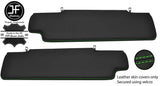 GREEN STITCHING FITS LAND ROVER DEFENDER 2X SUN VISORS LEATHER COVERS ONLY
