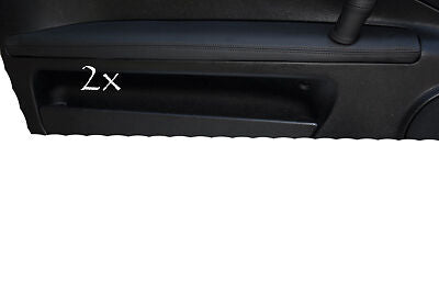 FITS FIAT COUPE LEATHER 2X DOOR ARMREST COVERS black stitch CUSTOM NEW