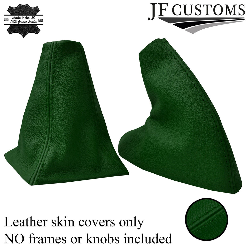 RACING GREEN LEATHER GEAR AND HANDBRAKE GAITER SET FOR MG MGF MK1 1995-2000