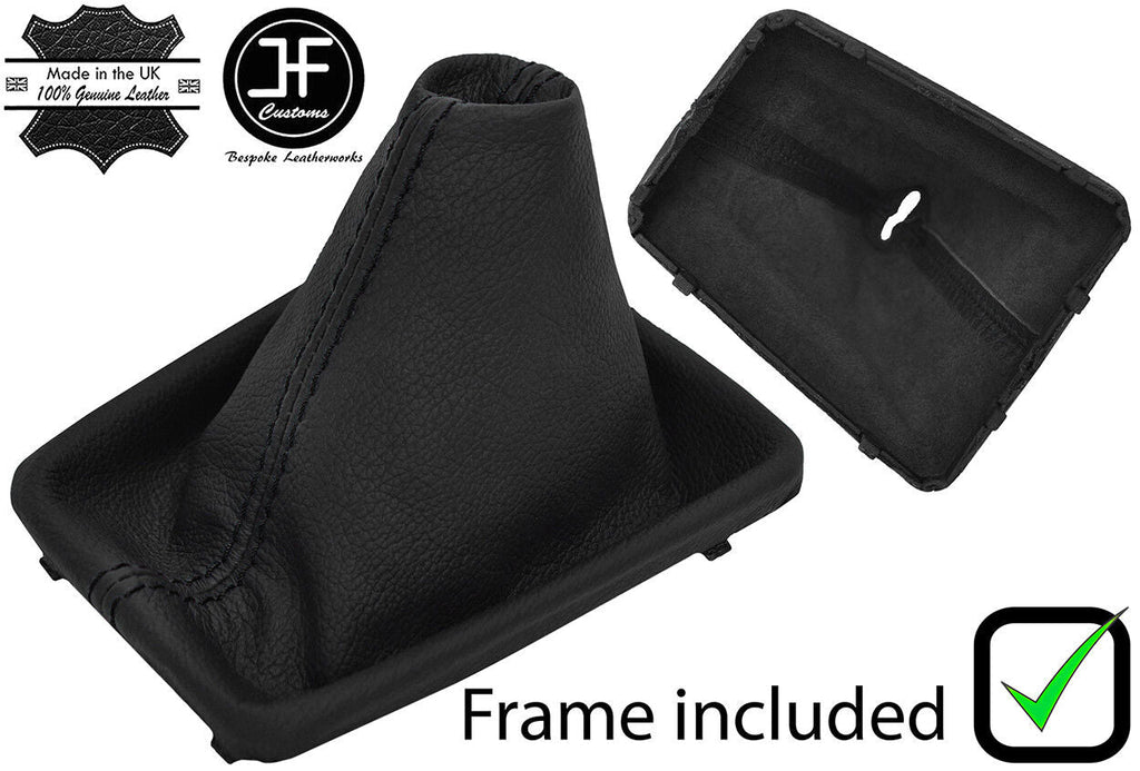 BLACK  STITCH REAL LEATHER GEAR GAITER + PLASTIC FRAME FITS VW ARTEON 2017-2019