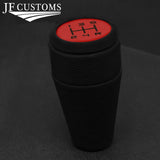 FITS SUBARU IMPREZA WRX STI 04-07 RED & BLACK LEATHER SCREW-ON KNOB V2