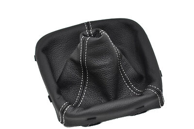 WHITE STITCH FITS AUDI A4 B6 2000-2004 TDI QUATTRO REAL LEATHER GEAR GAITER