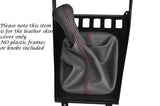 RED STITCH FITS PORSCHE 924 944 968 GREY LEATHER GEAR GAITER SHIFT BOOT