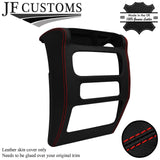 RED STITCH LEATHER CONSOLE RADIO SURROUND COVER FOR JEEP WRANGLER TJ 03-06