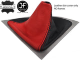 BLACK & RED TOP GRAIN LEATHER GEAR GAITER FOR BMW 1 SERIES E81 E82 E87 E88