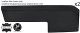 BLACK STITCH 2X FRONT DOOR CARD LEATHER COVERS FITS LANCIA DELTA 1979-1994