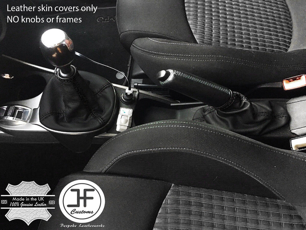 BLACK STITCH TOP GRAIN LEATHER GEAR-HANDBRAKE GAITER FOR ALFA ROMEO MITO 08-17