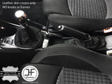 BLACK STITCH TOP GRAIN LEATHER GEAR-HANDBRAKE GAITER FOR ALFA ROMEO MITO 08-17