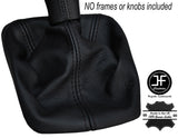 BLACK STITCHING MANUAL LEATHER GEAR GAITER FITS SKODA OCTAVIA MK2 2009-2013