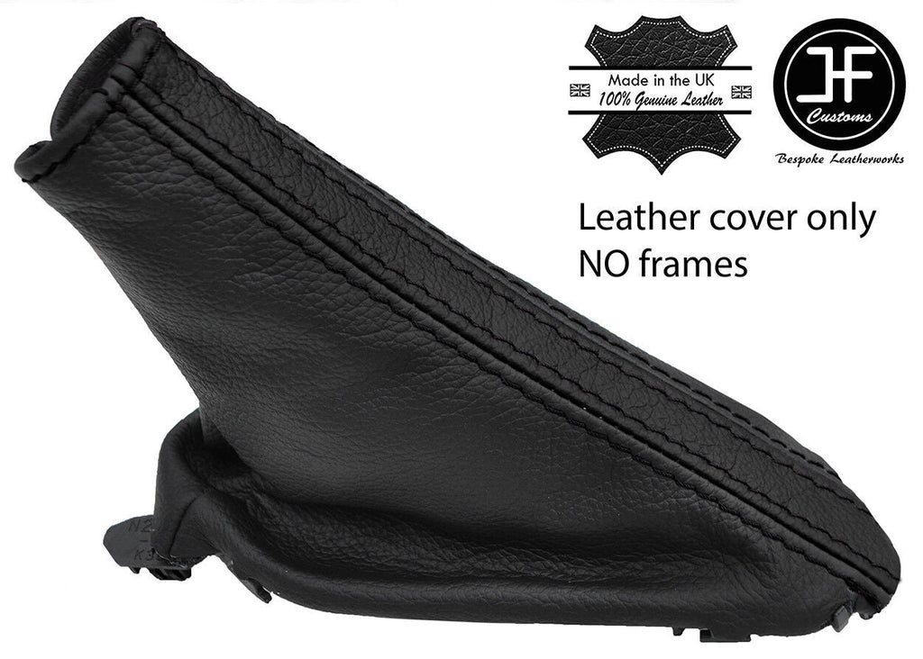 BLACK & BLACK STRIPE REAL LEATHER HANDBRAKE GAITER FITS MAZDA MX5 MK4 2015-2018