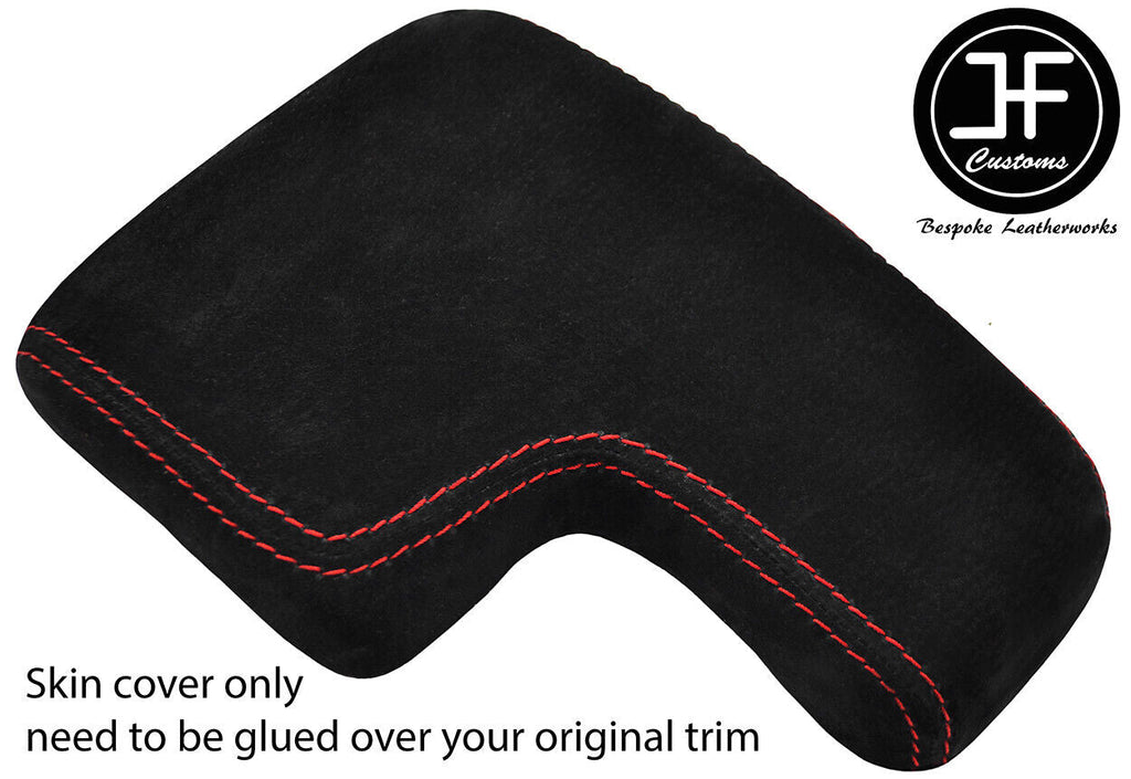RED STITCHING SUEDE ARMREST LID COVER FITS ALFA ROMEO BRERA 2006-2011 CUSTOM NEW