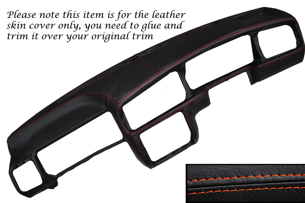ORANGE STITCH DASH DASHBOARD LEATHER SKIN COVER FITS VW GOLF MK3 III JETTA 91-98