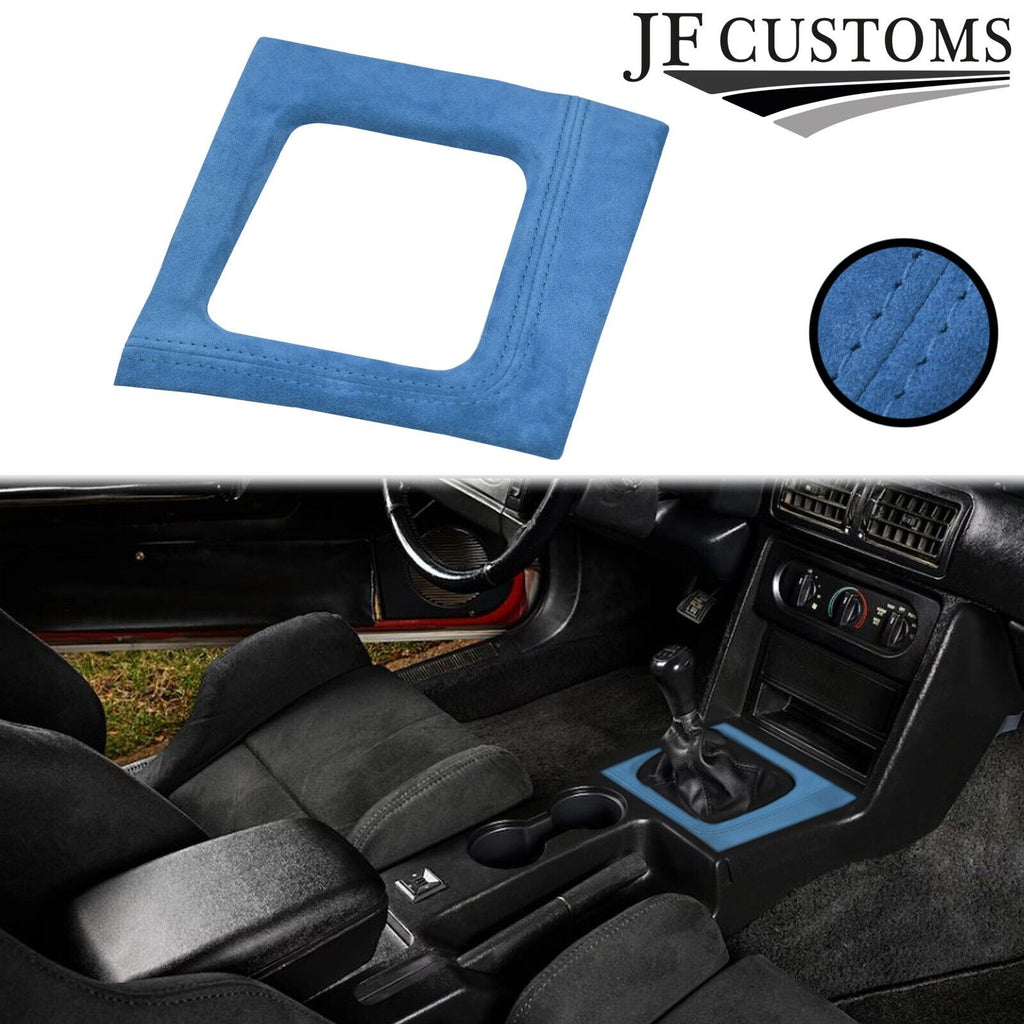 L BLUE SUEDE COVERED MANUAL SHIFT SURROUND TRIM + FRAME FOR FORD MUSTANG 87-93