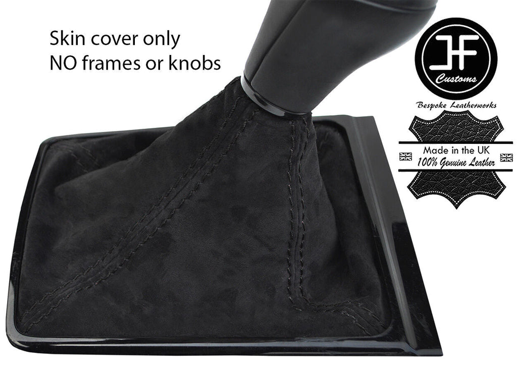 BLACK STITCHING REAL SUEDE MANUAL GEAR GAITER FITS JAGUAR XE 2015-2017