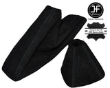 BLACK STITCH FOR BMW 1 SERIES E81 E82 E87 E88 2005-2012 AUTO BLACK SUEDE SET