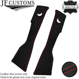 RED STITCH 4X UPPER + LOWER C POST PILLAR LEATHER COVERS FITS VW AMAROK 10-20