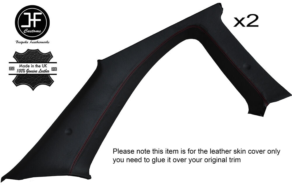 RED STITCH 2X B C PILLAR TRIM COVERS FITS HONDA CIVIC COUPE 1992-1995 2 DOOR