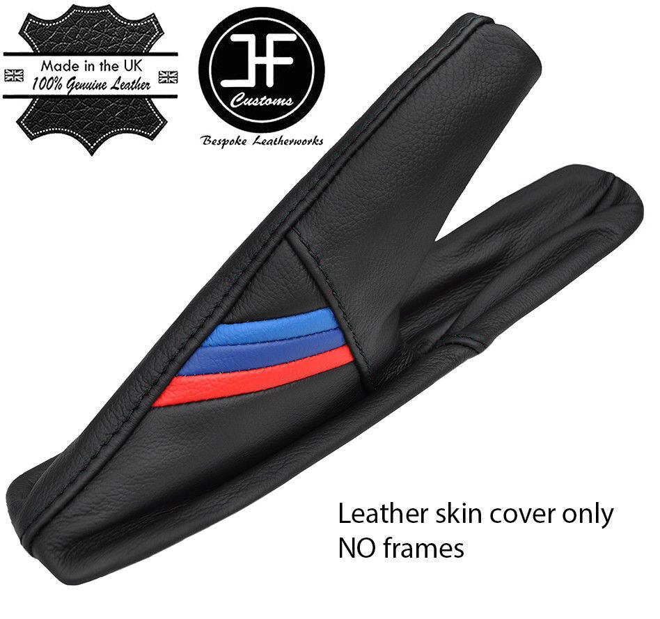 BLACK STITCH TRI STRIPE TOP GRAIN LEATHER HANDBRAKE GAITER FITS BMW Z3 1995-2004