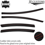 RED STITCH 2X FRONT+ 2X REAR LEATHER DOOR CARD TRIM STRIP COVERS FITS BMW E92