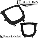 BLACK STITCH LEATHER GEAR SURROUND COVER+FRAME FITS HYUNDAI SANTA FE MK2 05-11