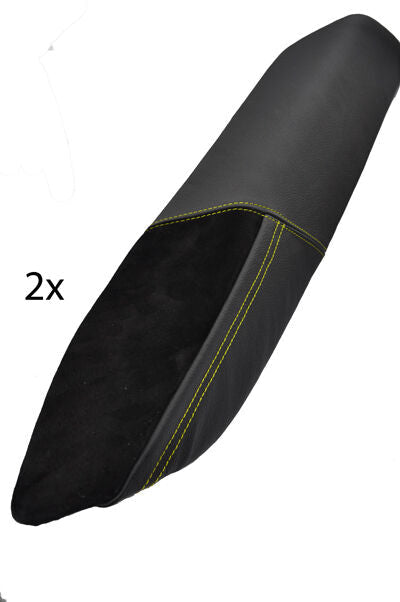 yellow stitch FITS LOTUS EXIGE/ELISE 2X  SILL PANEL TRIM COVERS IN BLACK & SUEDE
