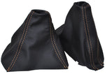 CREAM STITCH FITS BMW E60 E61 GEAR HANDBRAKE GAITER LEATHER LEATHER CUSTOM NEW
