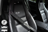 5X BLACK DIAMOND STITCH BLACK LEATHER LUXURY SHOULDER SEAT BELT PADDED PADS