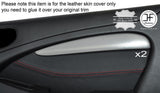 RED STICH 2X FRONT DOOR CARD TRIM LEATHER COVERS FITS JAGUAR S TYPE 1999-2007