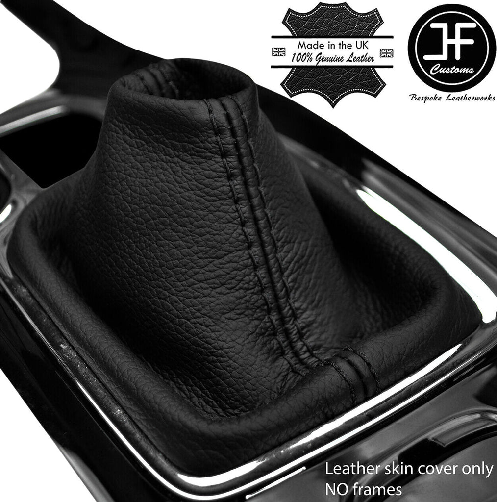 BLACK STITCH TOP GRAIN LEATHER MANUAL GEAR GAITER FITS HONDA HR-V HRV 2014-2019