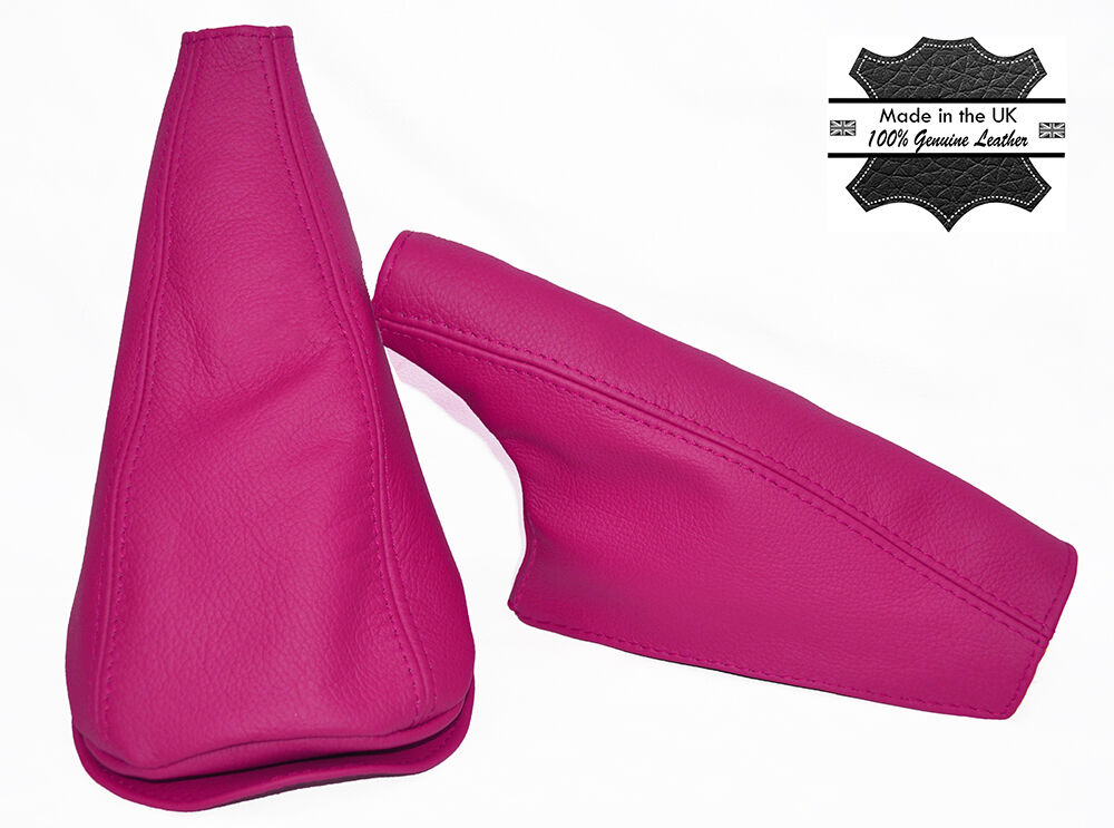 HOT PINK  LEATHER FITS MINI COOPER CLASSIC UP TO 2000 YEAR GEAR HANDBRAKE