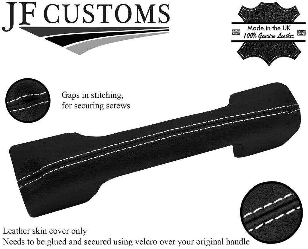 WHITE STITCH FULL DASH HANDLE LEATHER COVER FOR LAND ROVER DEFENDER 07-16