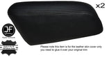 BLACK STITCH 2X REAR DOOR ARMREST LTHR COVERS FITS ROLLS ROYCE SILVER SHADOW II