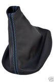 FITS VW POLO 9N 9N2 02-09 GEAR GAITER SHIFT LEATHER BLUE ST CUSTOM NEW