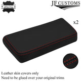 DARK RED STITCH 2X ARMREST LEATHER COVERS FITS TESLA MODEL S 2012-2017