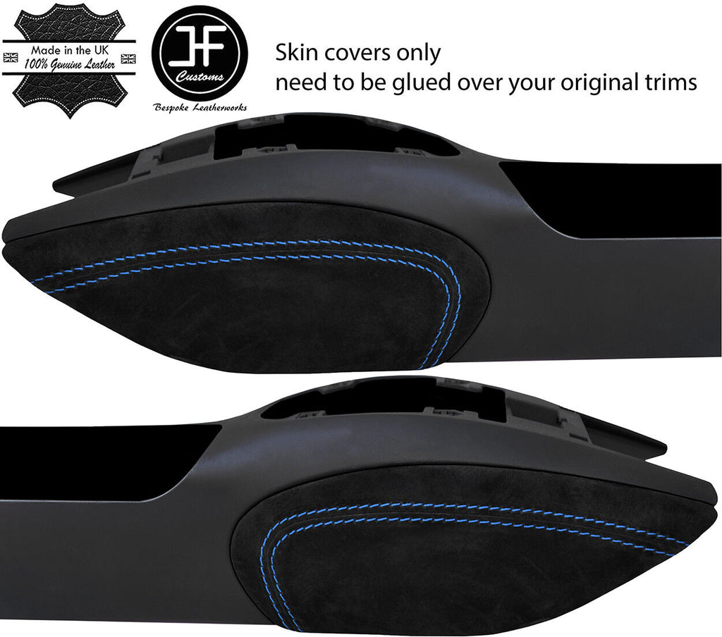 BLUE STITCH 2X KNEE PAD REAL SUEDE COVERS FITS PORSCHE 986 BOXSTER CARRERA 996