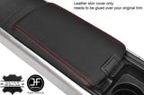 RED STITCH TOP GRAIN REAL LEATHER FRONT ARMREST COVER FITS MAZDA RX8 03-12