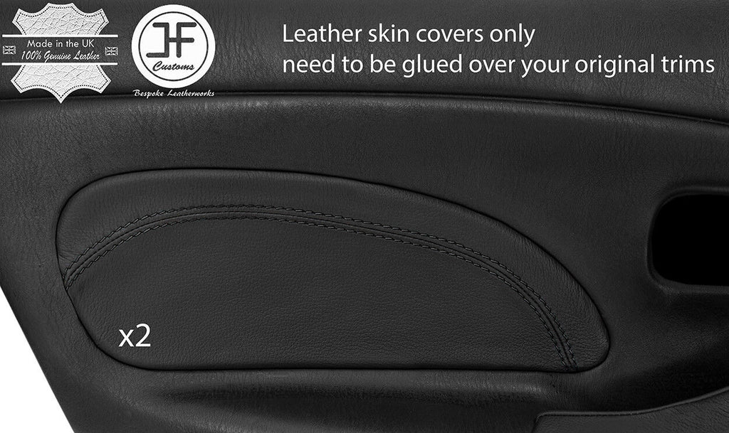 BLACK STITCH 2X DOOR CARD TRIM LEATHER COVER FITS MAZDA MX5 MK2 2.5 MIATA 01-05