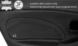 BLACK STITCH 2X DOOR CARD TRIM LEATHER COVER FITS MAZDA MX5 MK2 2.5 MIATA 01-05