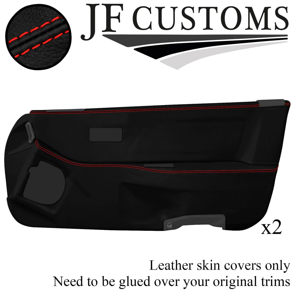 RED STITCH 2X FULL DOOR CARD REAL LEATHER COVERS FITS HONDA CRX 1988-1991