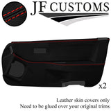 RED STITCH 2X FULL DOOR CARD REAL LEATHER COVERS FITS HONDA CRX 1988-1991