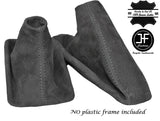 GREY STICH AUTOMATIC GRAPHITE SUEDE GEAR HANDBRAKE GAITER FOR BMW 5 SERIES E39
