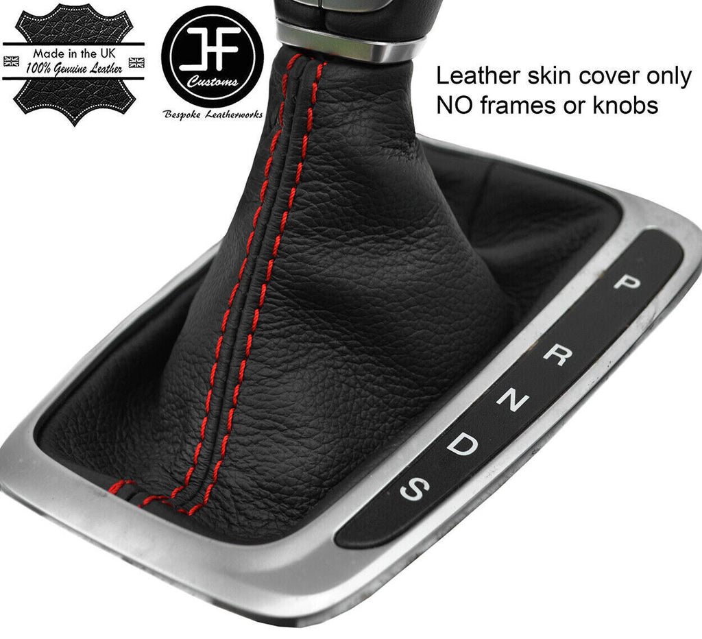 RED STITCH REAL LEATHER AUTOMATIC GEAR GAITER FITS FORD S-MAX 2015-2018