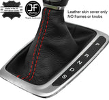 RED STITCH REAL LEATHER AUTOMATIC GEAR GAITER FITS FORD S-MAX 2015-2018