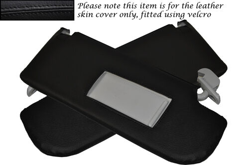 BLACK STITCHING  2X SUN VISORS LEATHER SKIN COVERS FITS AUDI A3 2004-2012