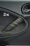 FITS ROVER 200 25 MG ZR 2X DOOR HANDLE COVERS yellow stitch CUSTOM NEW