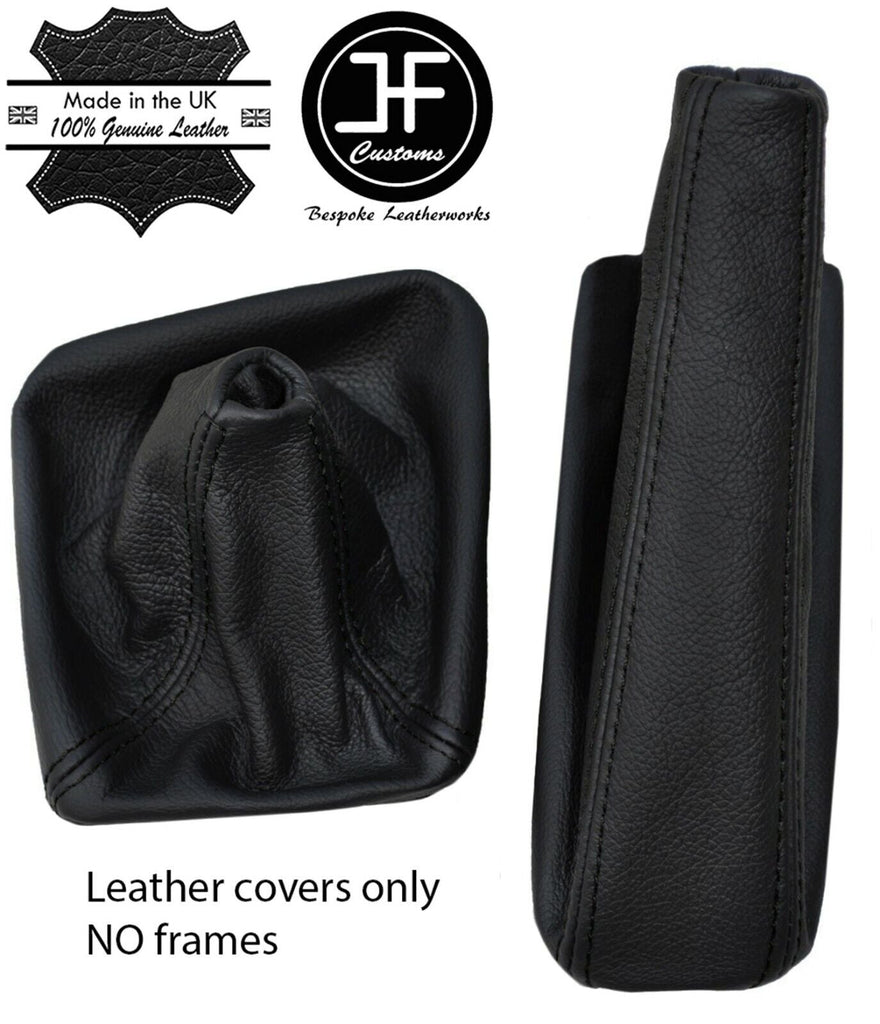 BLACK STITCH REAL LEATHER GEAR HANDBRAKE GAITER SET FOR BMW X3 E83 2003-2010