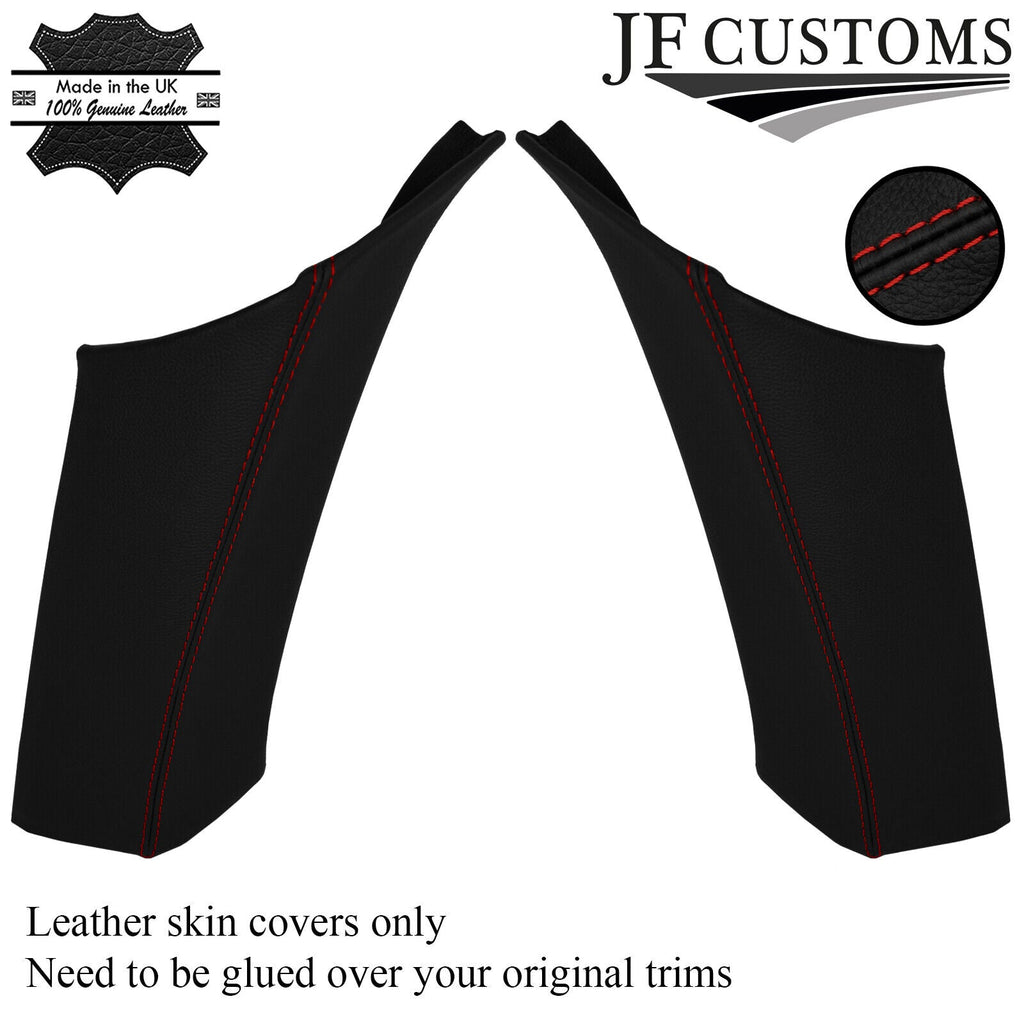 D RED STITCH LEATHER 2X REAR C PILLAR COVERS FOR FORD MONDEO MK5 15-18 ESTATE