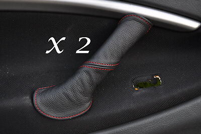 RED STITCH FITS CITROEN C5 01-07 2X REAR DOOR HANDLE LEATHER COVERS ONLY
